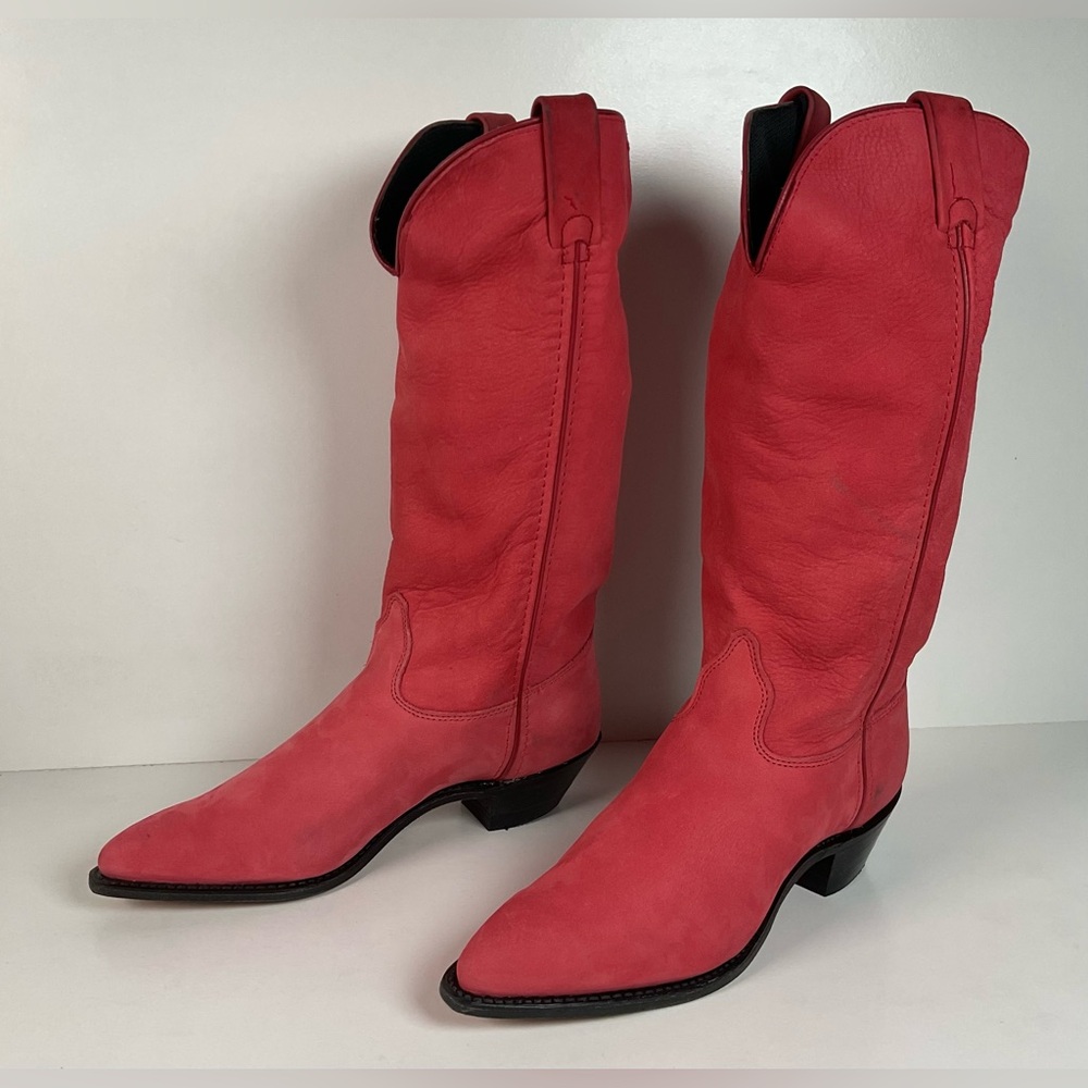 Vintage Wrangler Nubuck Suede Cowgirl Boots | Dusty Pink | Women’s 8.5 M